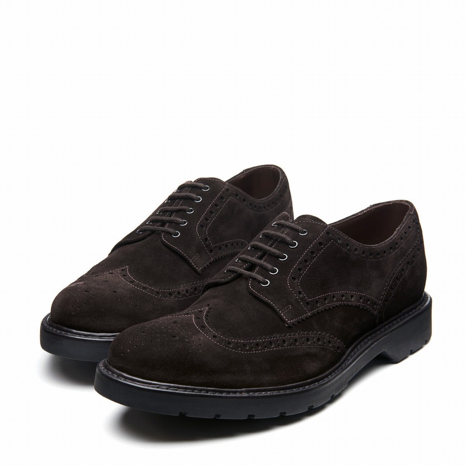 Solovair Suede 5 Eye Gibson Brogue Sko Herre Brune | LS5-813-BN-SUE-B-060