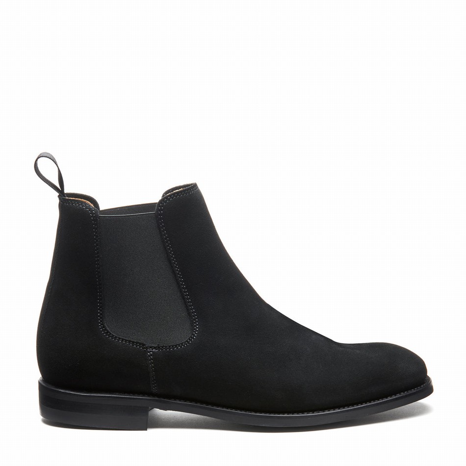 Solovair Suede Chelsea Støvler Herre Sort | 101-BK-SUE-060