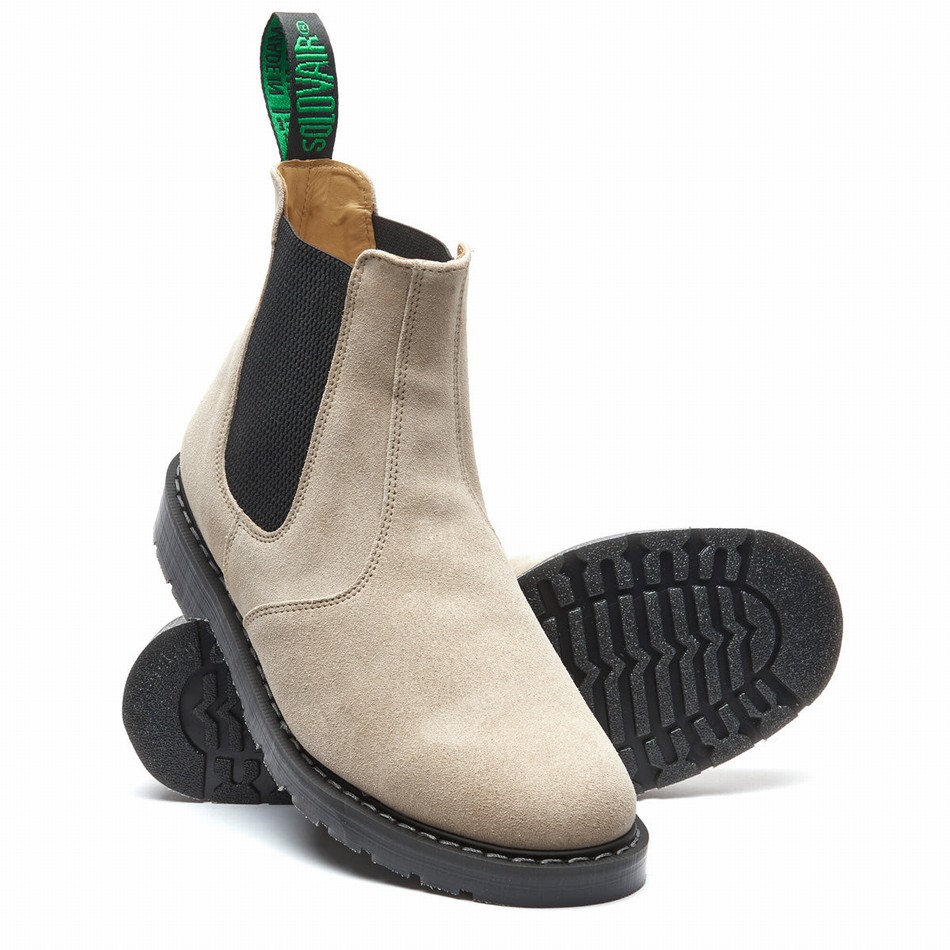 Solovair Suede Dealer Støvler Dame Beige | S0-900-NU-SUE-G-050