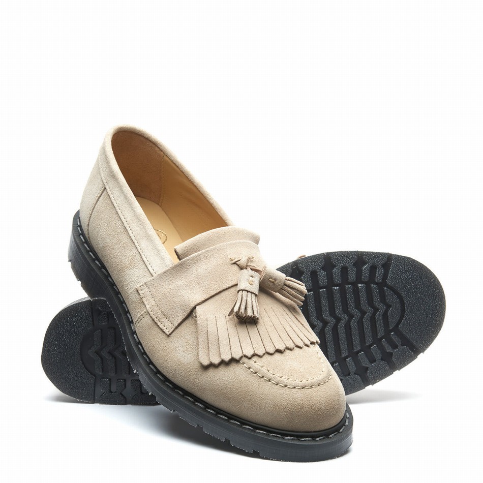 Solovair Suede Tassel Loafers Herre Beige | S0-1022-NU-SUE-G-040
