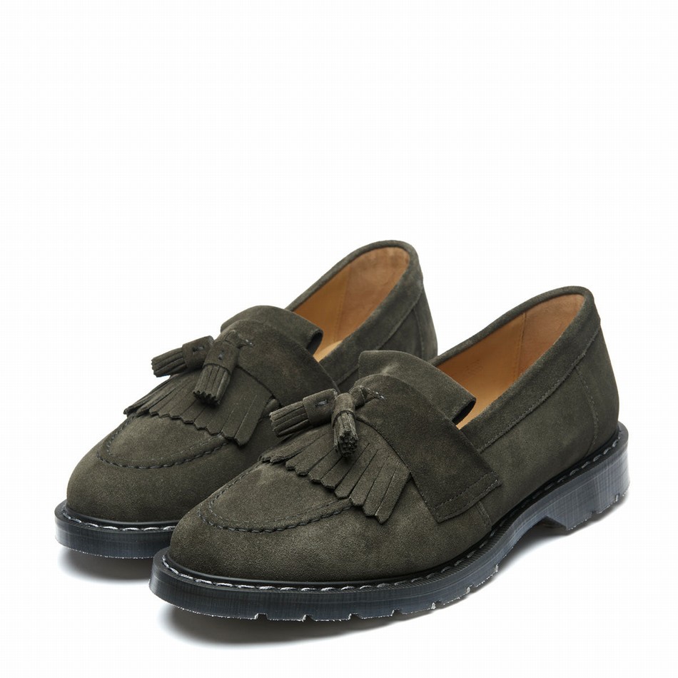 Solovair Suede Tassel Loafers Herre Olivengrøn | S0-1022-OL-SUE-G-035
