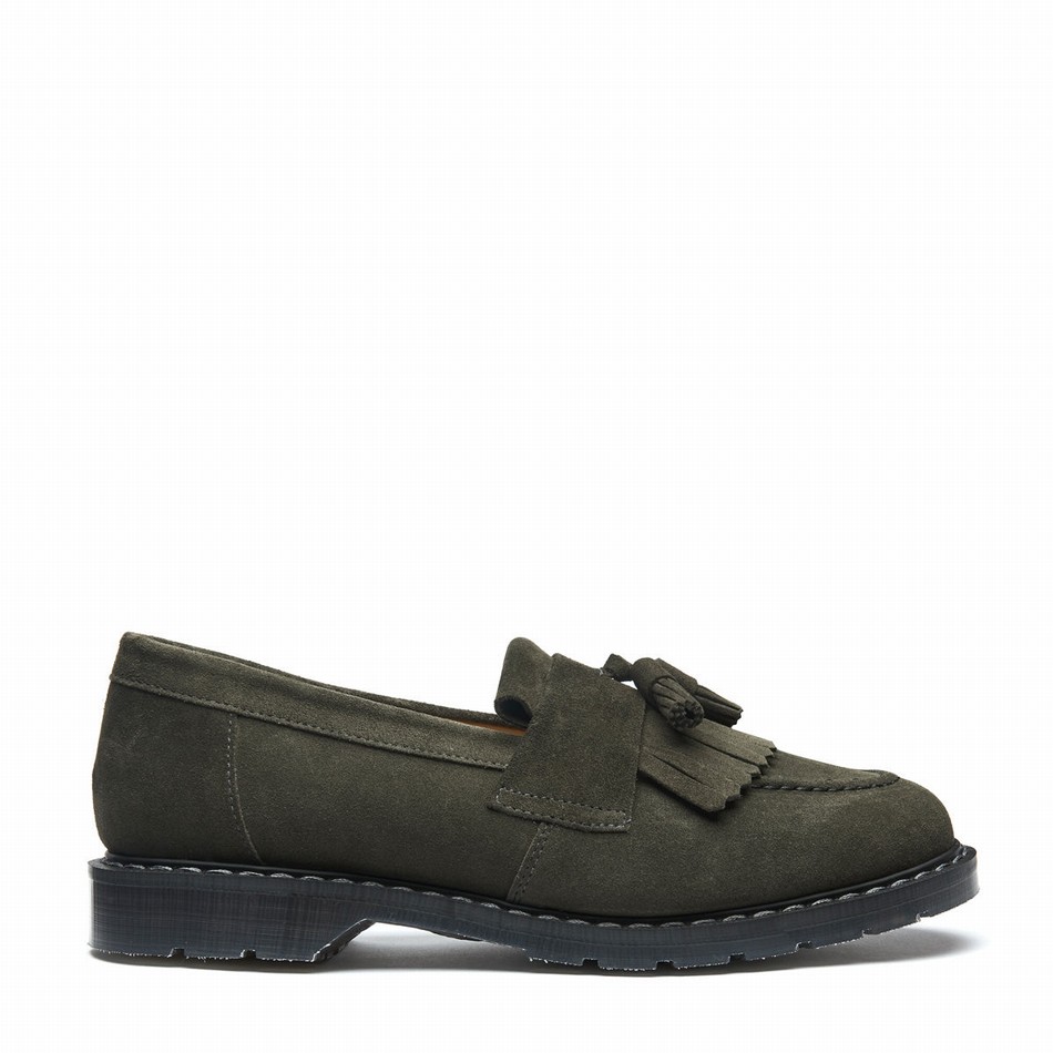 Solovair Suede Tassel Loafers Herre Olivengrøn | S0-1022-OL-SUE-G-035