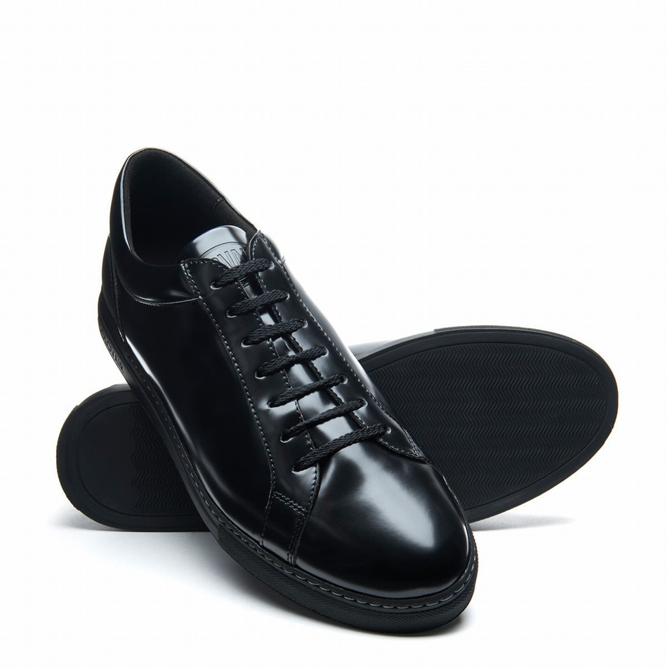 Solovair Vegan 070 Sneakers Herre Sort | VS7-070-BK-VEG-G-030