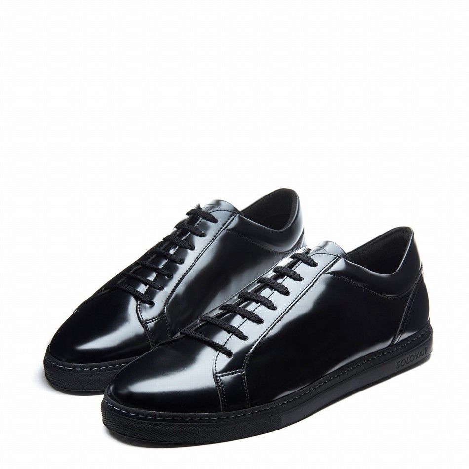 Solovair Vegan 070 Sneakers Herre Sort | VS7-070-BK-VEG-G-030