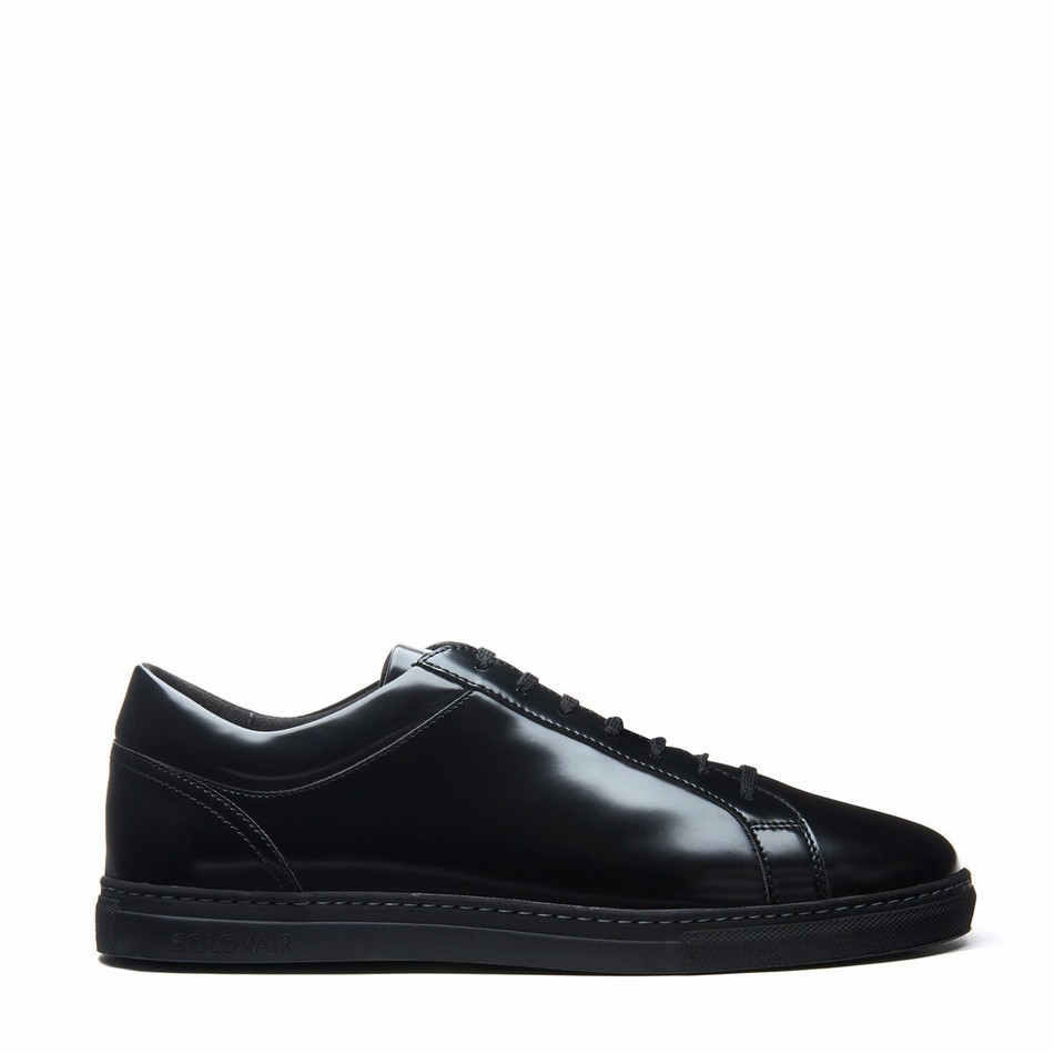Solovair Vegan 070 Sneakers Herre Sort | VS7-070-BK-VEG-G-030