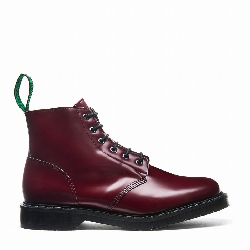 Solovair Vegan 6 Eye Astronaut Støvler Dame Rød | VS6-969-OX-VEG-G-030