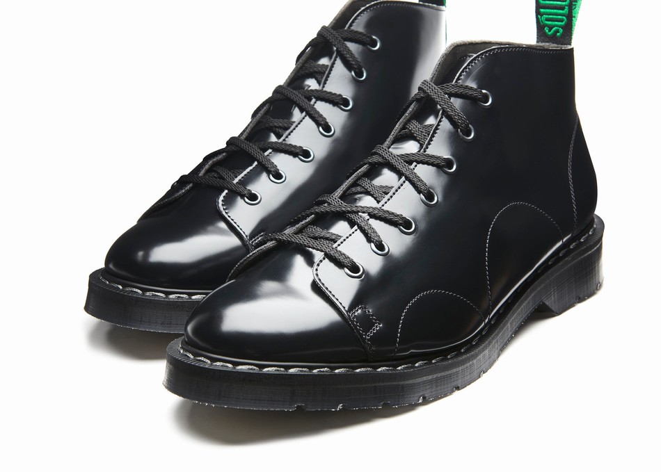 Solovair Vegan Hi-Shine Abestøvler Dame Sort | VS7-116-BK-VEG-G-030