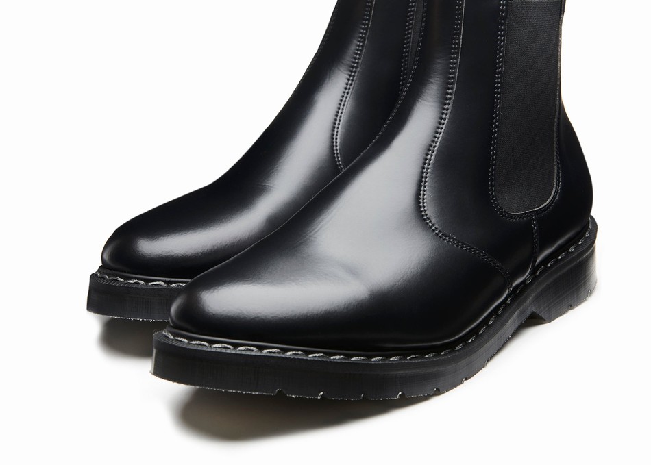 Solovair Vegan Hi-Shine Dealer Støvler Herre Sort | VS0-900-BK-SM-VEG-G-030
