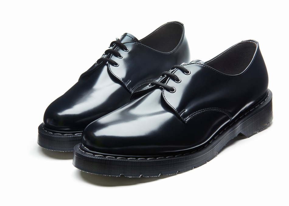 Solovair Vegan Hi-Shine Gibson Sko Herre Sort | VS3-995-BK-SM-VEG-G-035