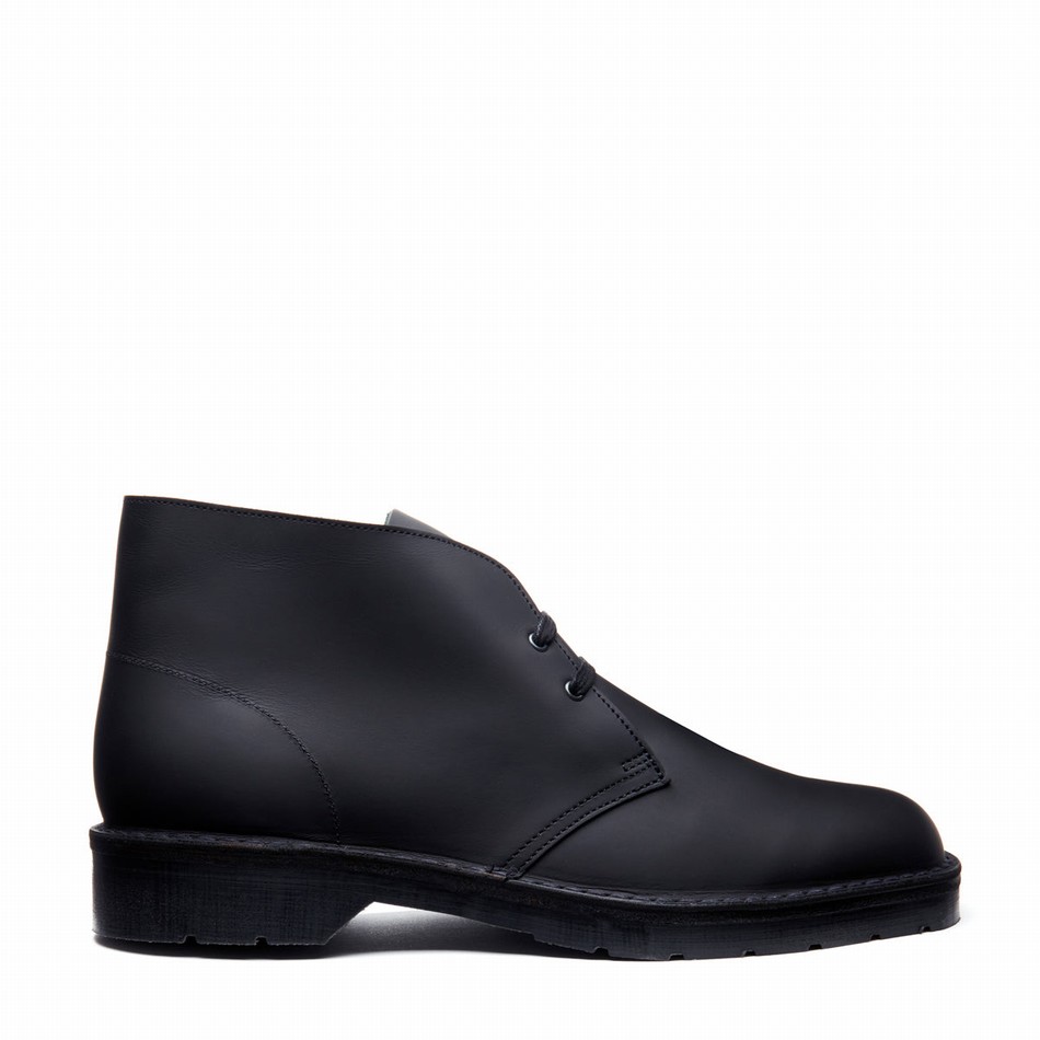 Solovair Waxy Chukka Støvler Herre Sort | 103-357-060